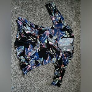 KAREN KANE Rosewater Asymmetrical Peplum Top Size